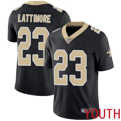 New Orleans Saints Limited Black Youth Marshon Lattimore Home Jersey NFL Football #23 Vapor Untouchable Jersey->youth nfl jersey->Youth Jersey
